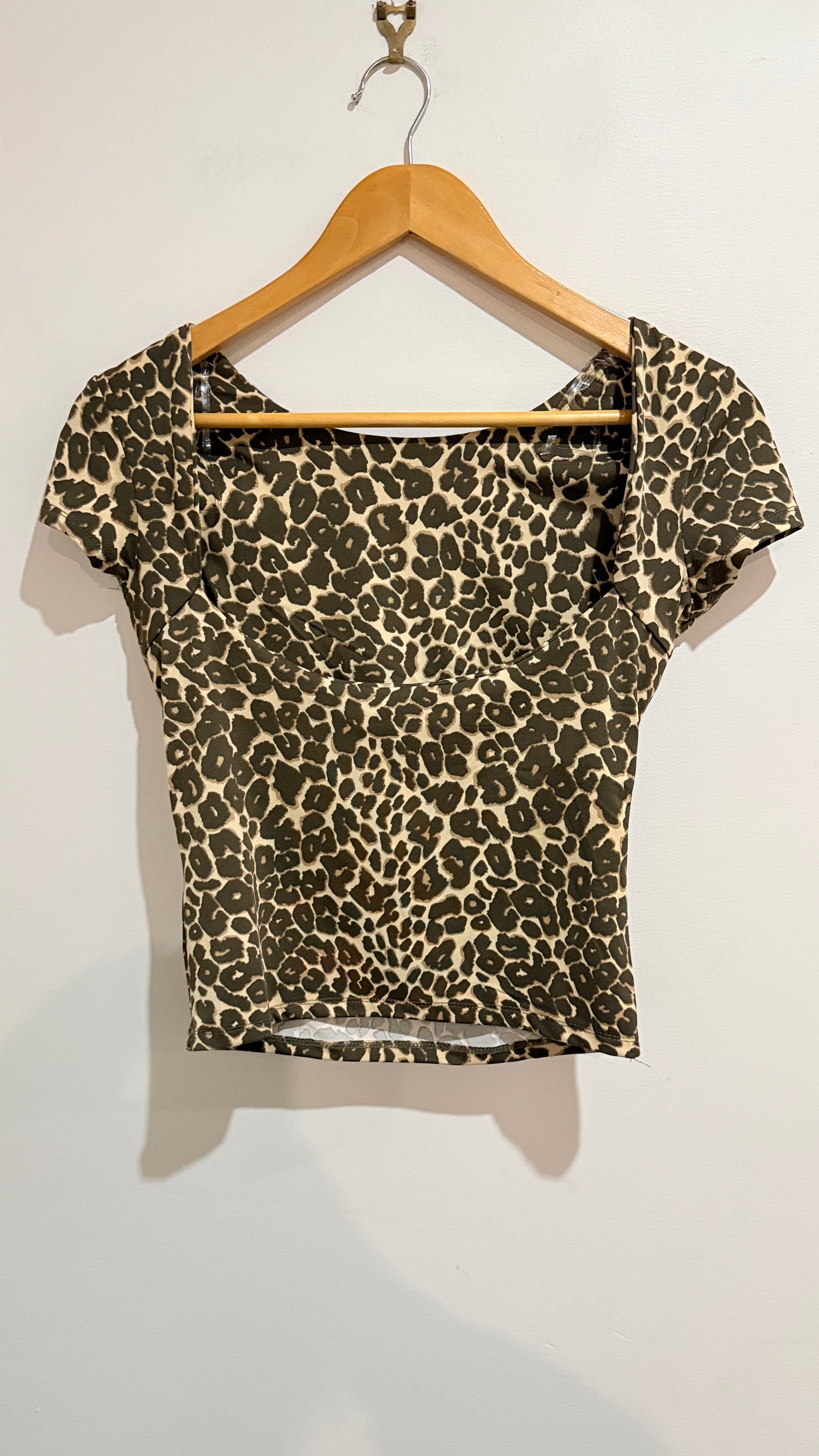 Cotton On Leopard Print Scoop Back Top Size S
