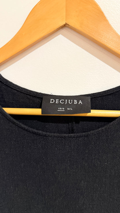 Decjuba Black Linen Blend Top - Size XS / S