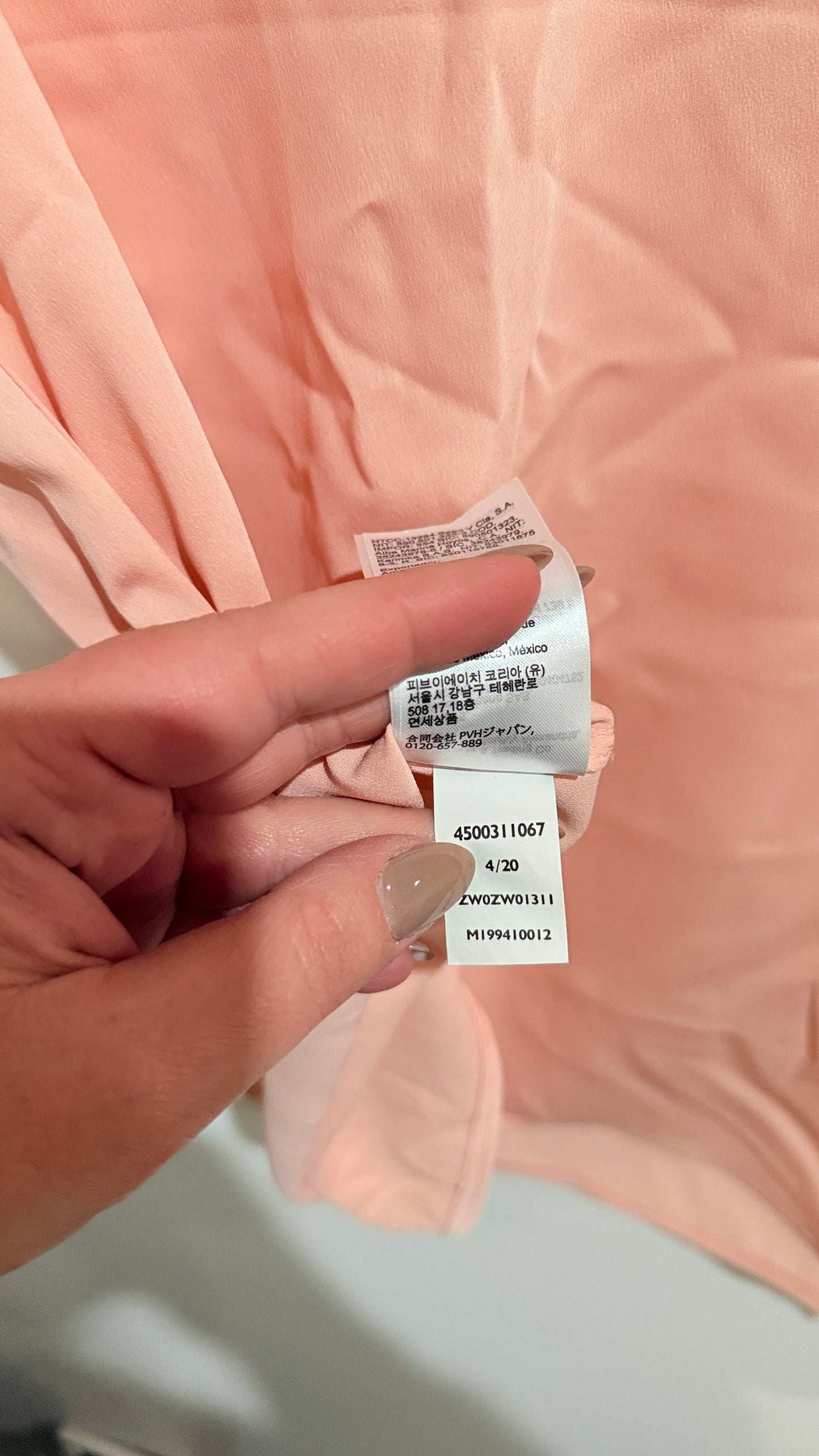 Calvin Klein Peach Cap Sleeve Top Size 36 - 50cm u/arm