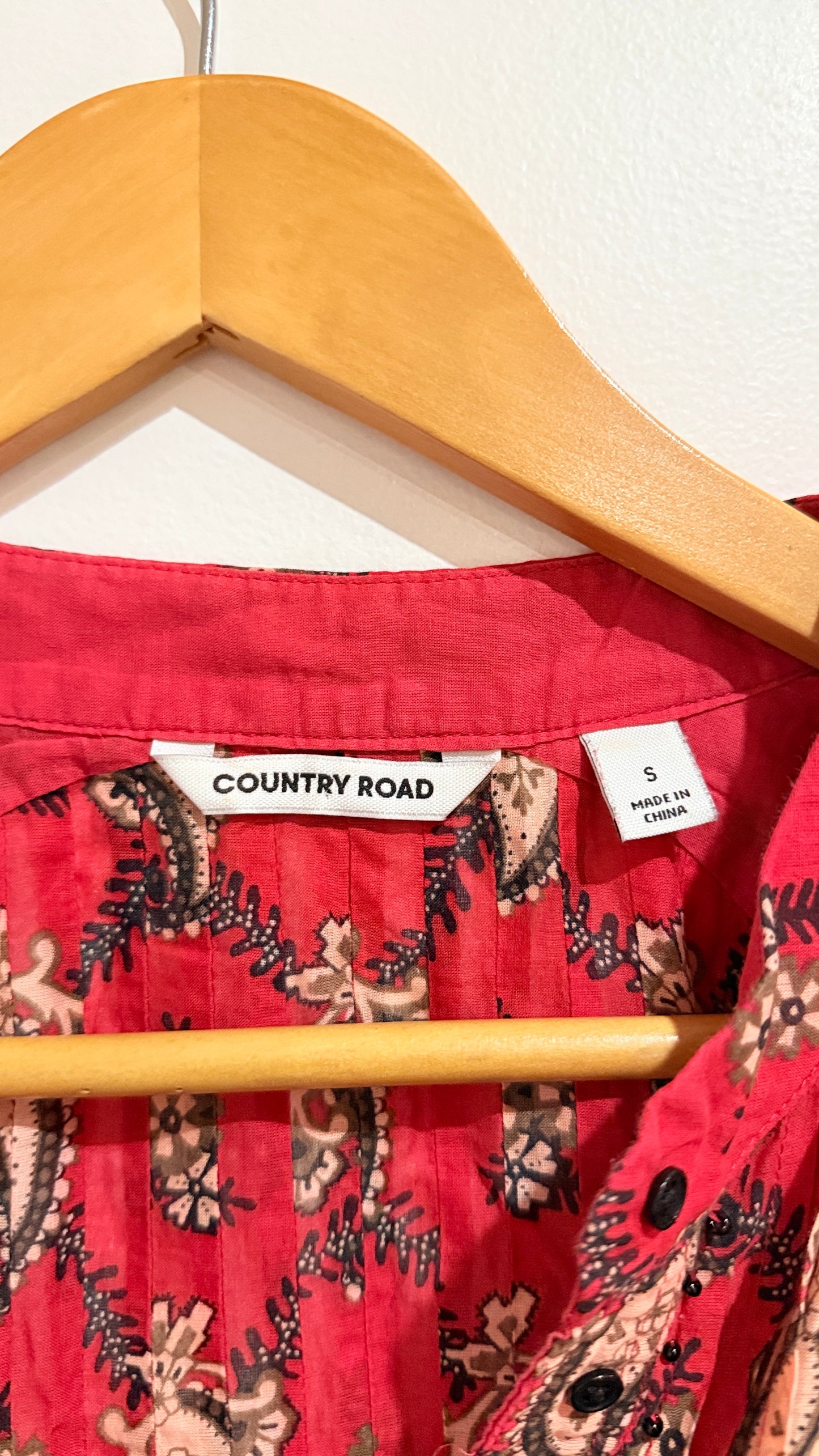 Country Road Paisley Print Cotton Blouse Size S