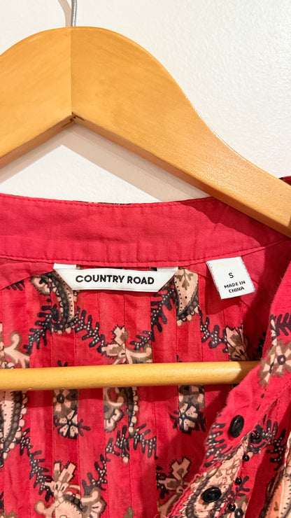 Country Road Paisley Print Cotton Blouse Size S
