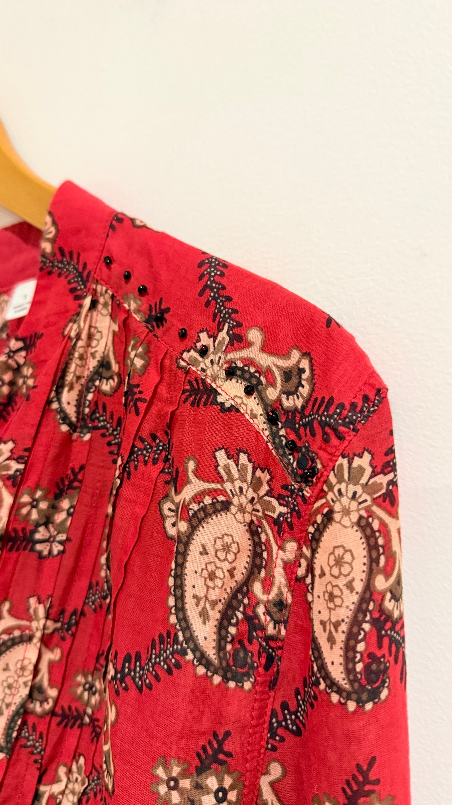 Country Road Paisley Print Cotton Blouse Size S