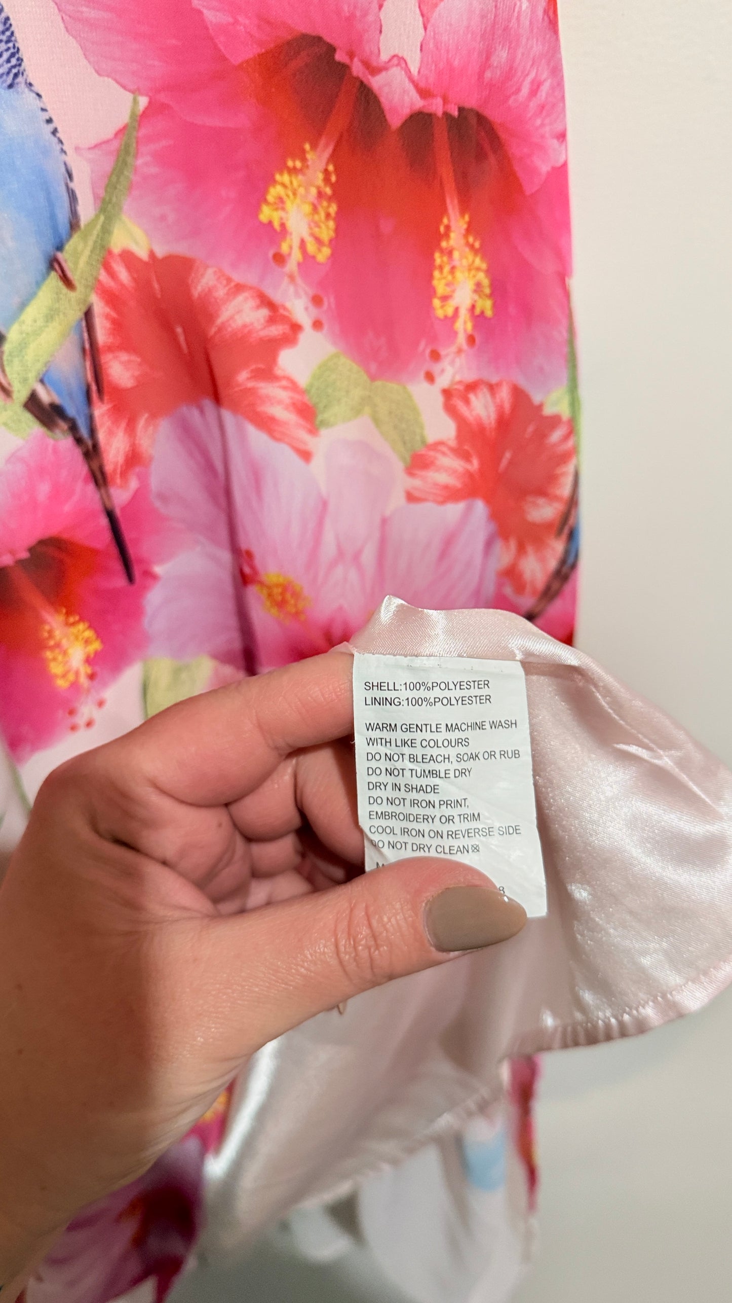 Baker by Ted Baker Pink Floral Chiffon Swing Dress Size 12
