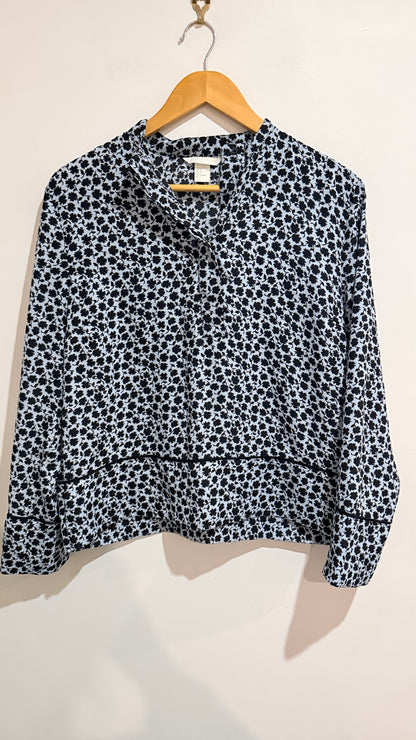 H&M Floral Print Long Sleeve Blouse Size 8