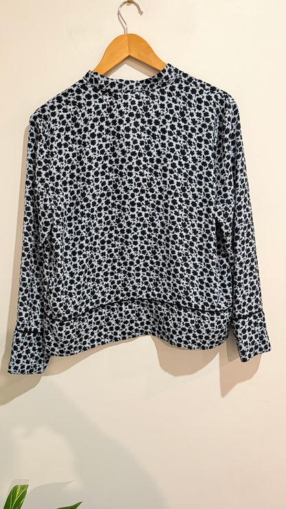 H&M Floral Print Long Sleeve Blouse Size 8