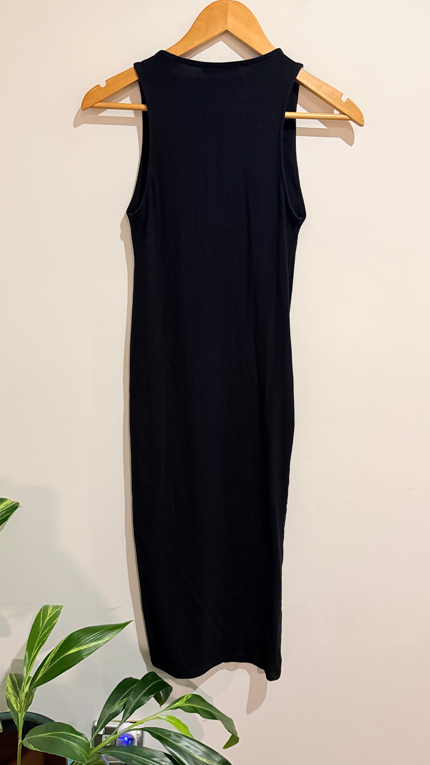 Zara Black Ribbed Sleeveless Maxi Dress Size M
