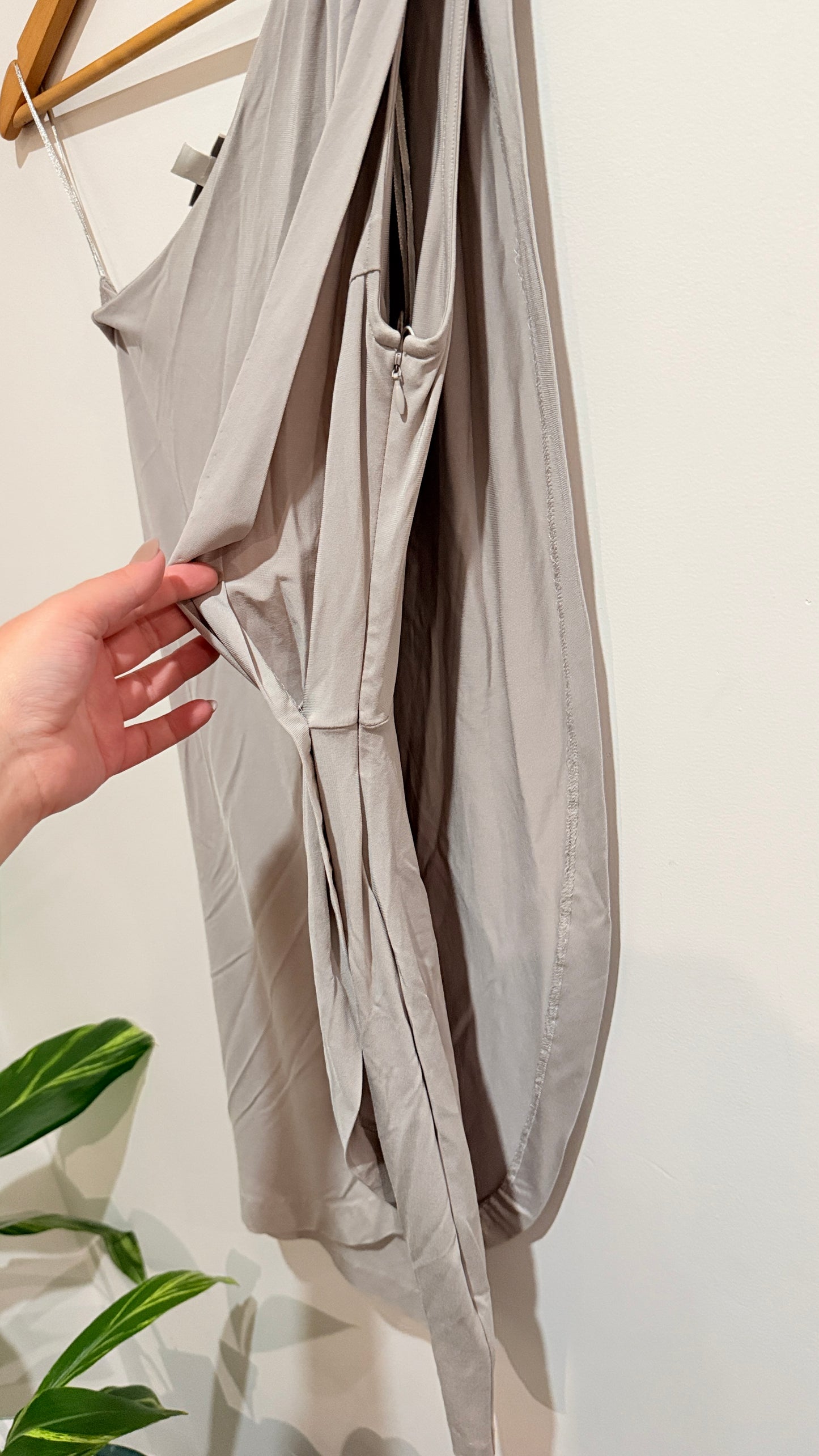 Witchery Grey One Shoulder Draped Dress Size 6
