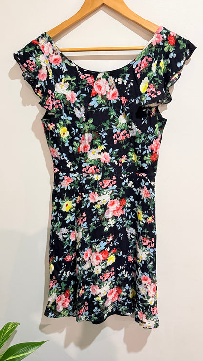 Pagani Black Floral Off Shoulder Dress Size 10