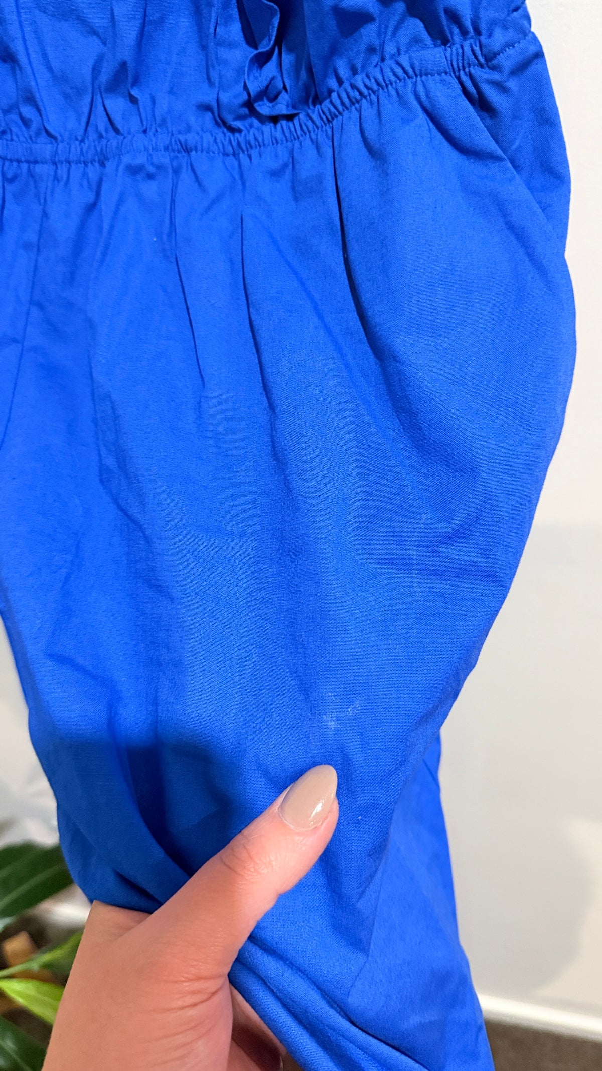 H&M Cobalt Blue Frill Shoulder Playsuit Size 12
