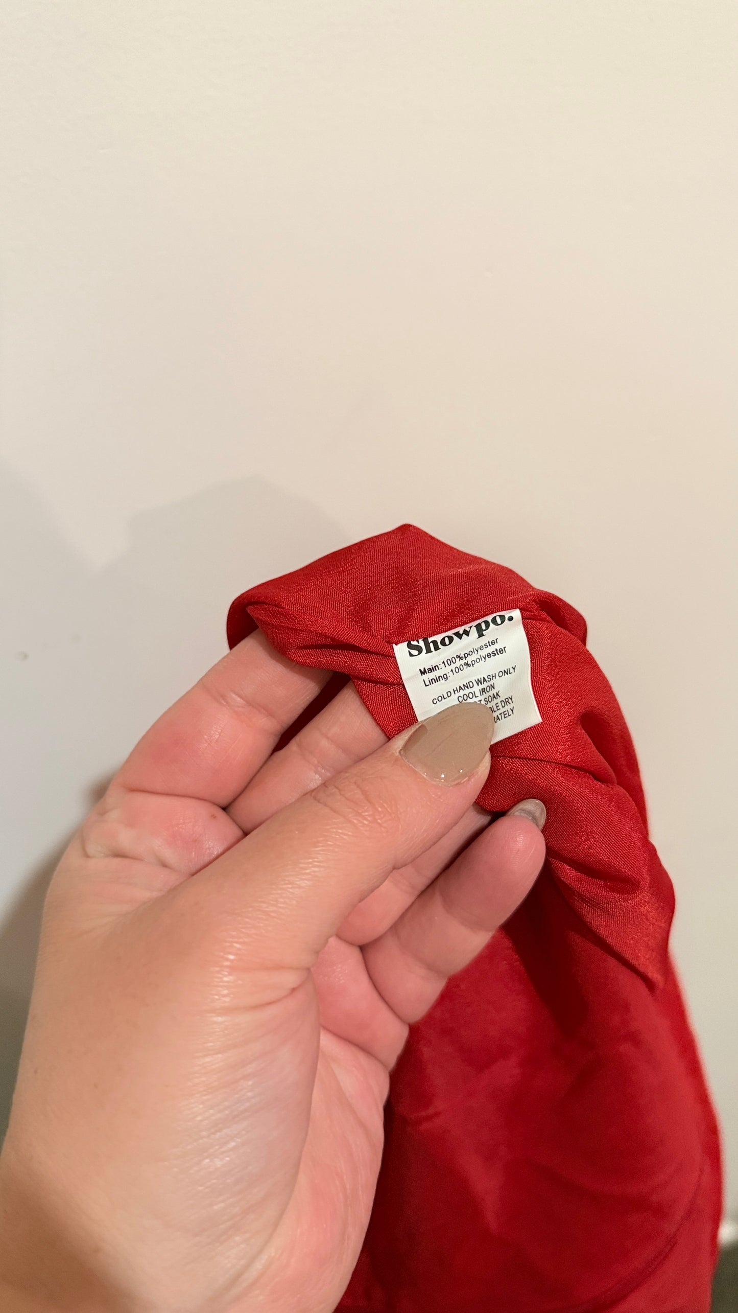 Showpo Red Satin Cold Shoulder Midi Dress Size 8