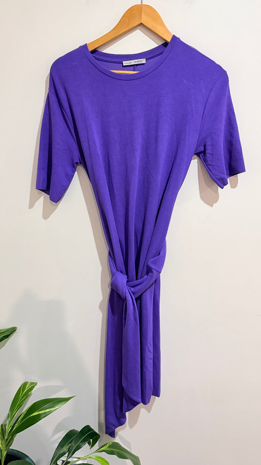 Zara Short Sleeve Tie Waist Dress Size S