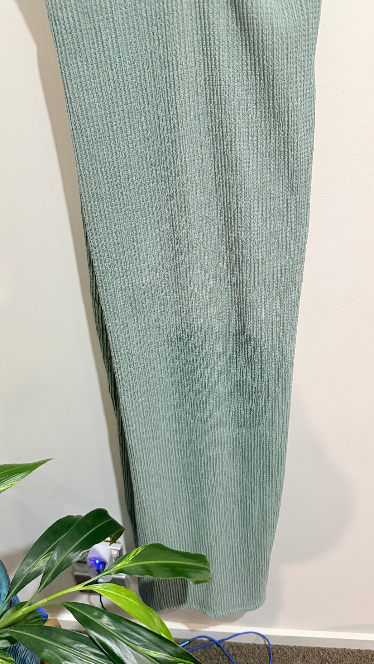 Pull&Bear Sage Green Textured Strappy Midi Dress Size L