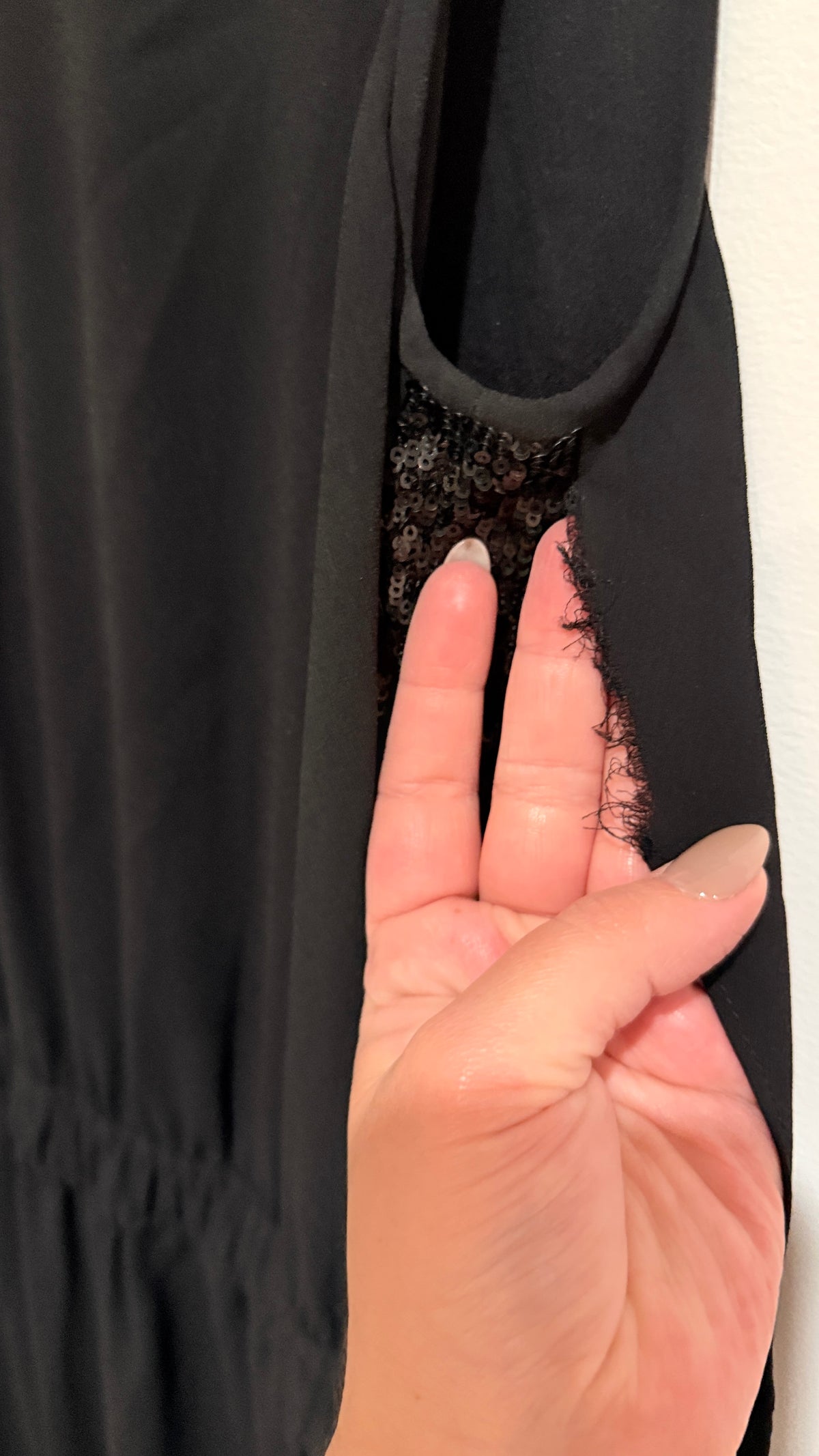 BCBGMaxazria Black Beaded Panel Sleeveless Jumpsuit Size XS