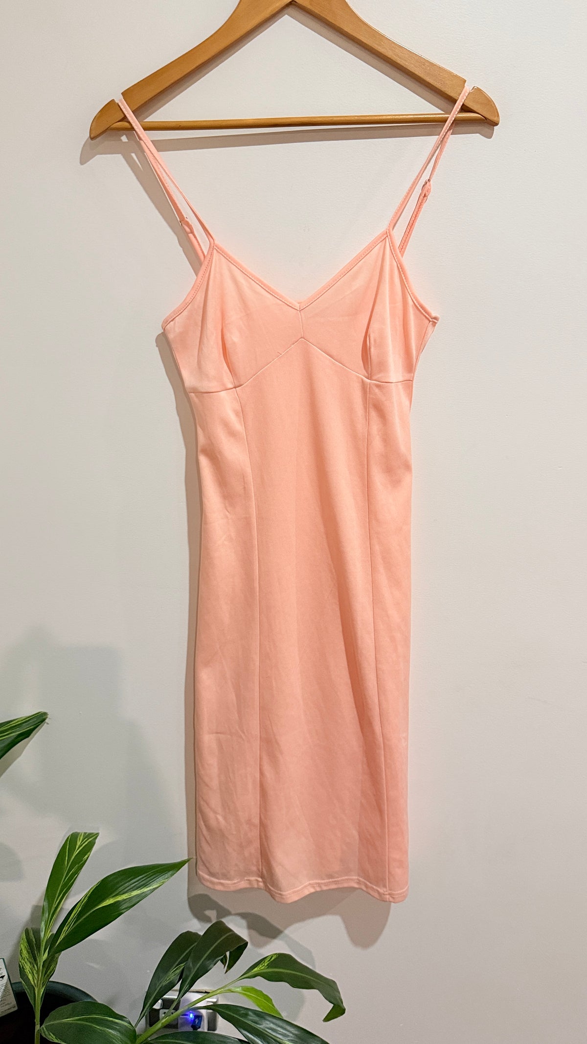 Ketz-Ke Peach Cami Slip Dress Size 8