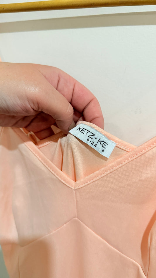 Ketz-Ke Peach Cami Slip Dress Size 8