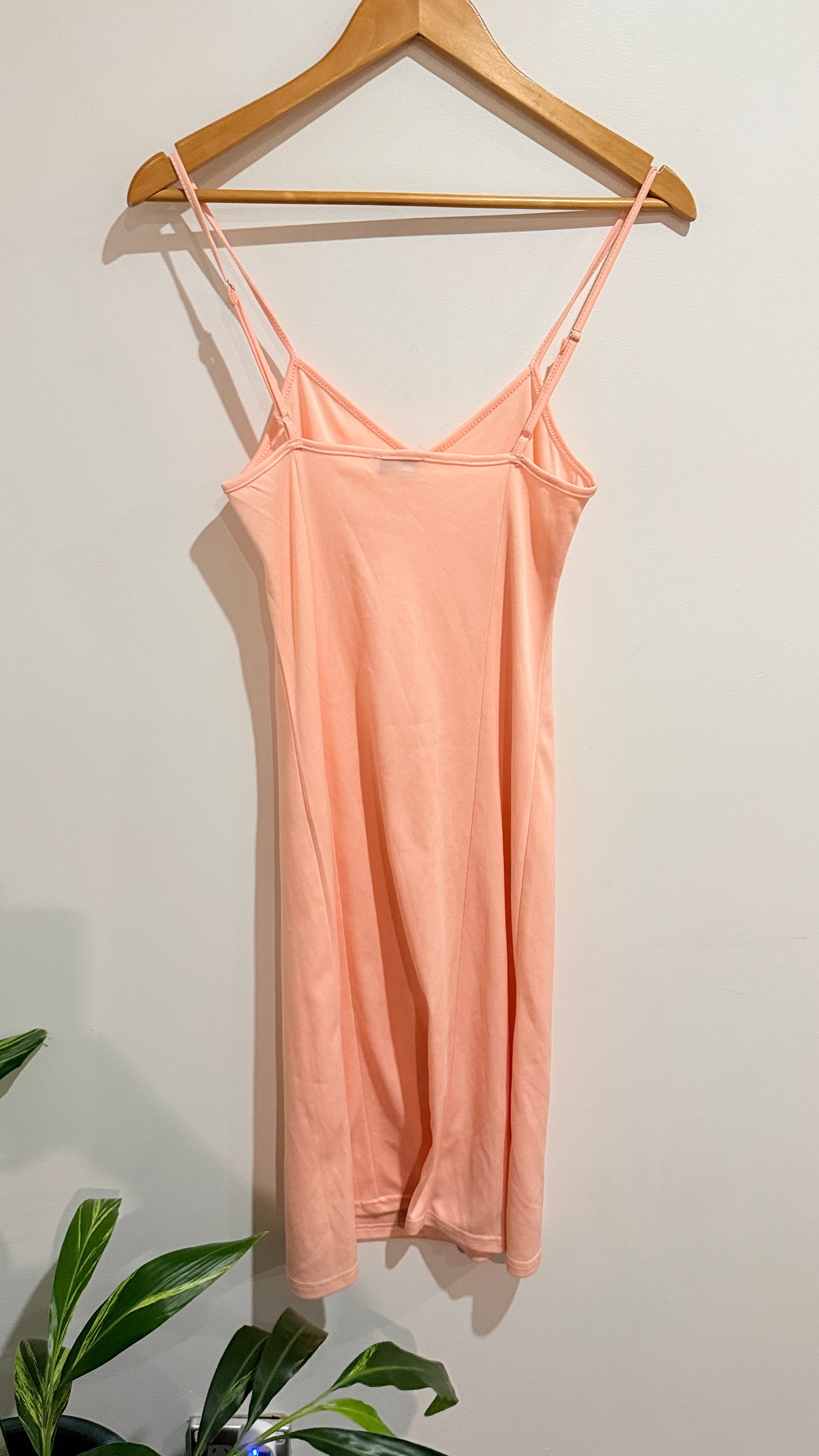 Ketz-Ke Peach Cami Slip Dress Size 8