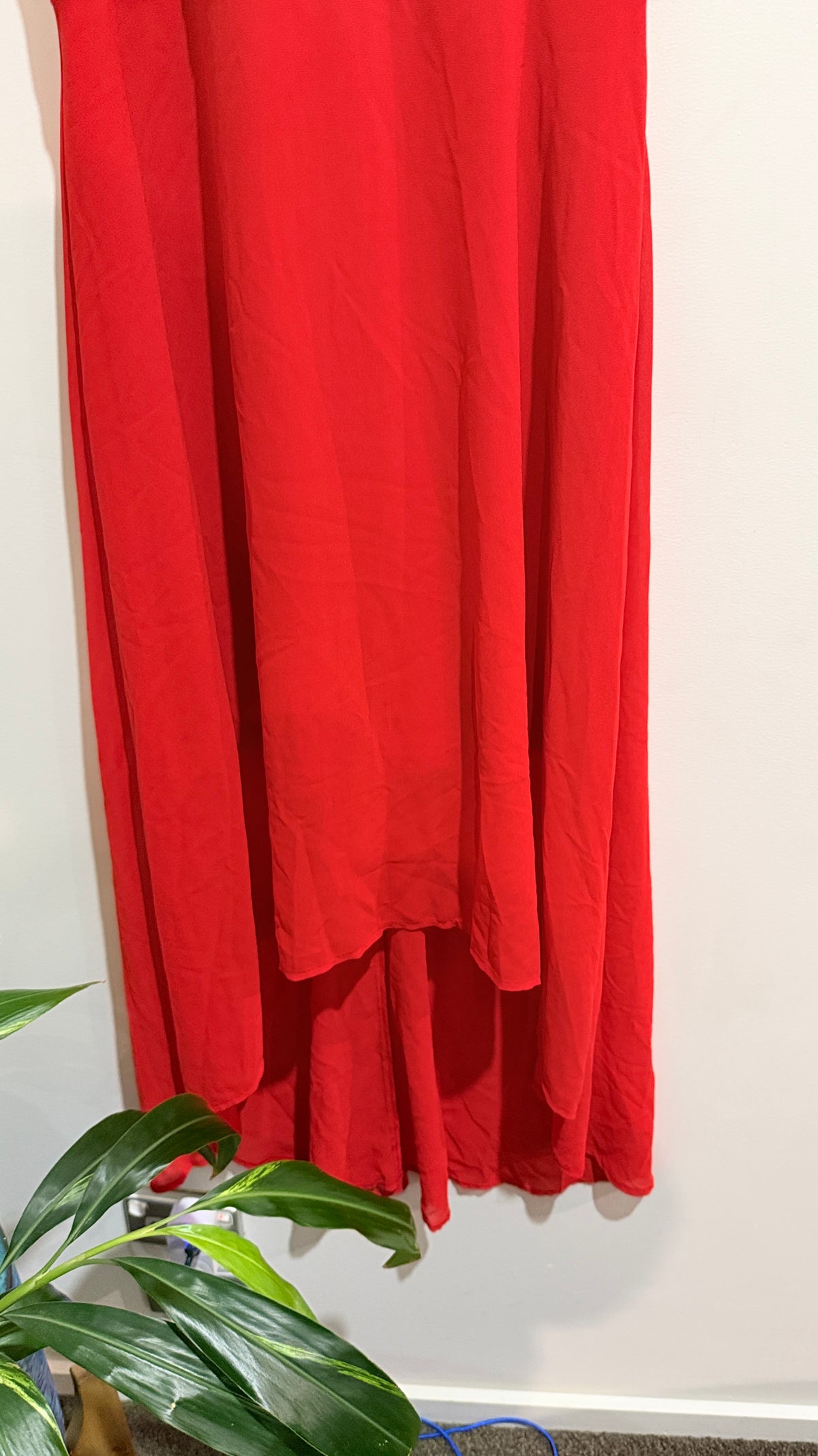 Dotti Red Lace Bodice High Neck Dress Size 12