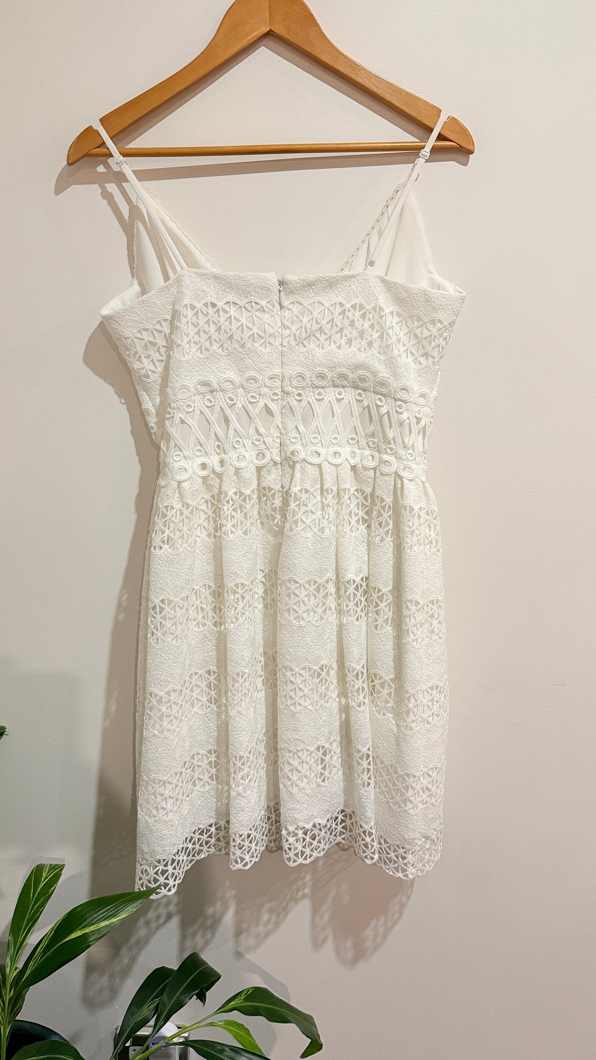 Guess White Broderie Strappy Dress Size 14