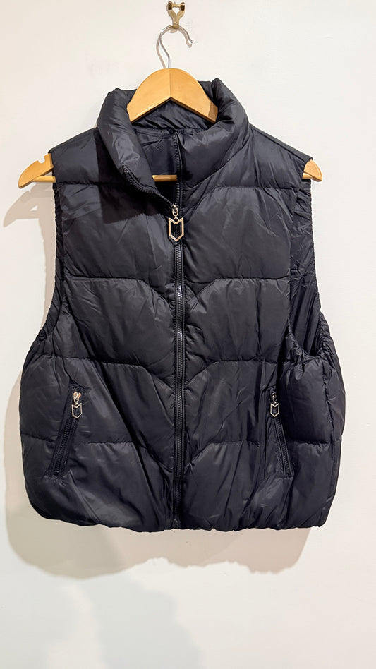 Black Size L Duck Down Puffer Vest