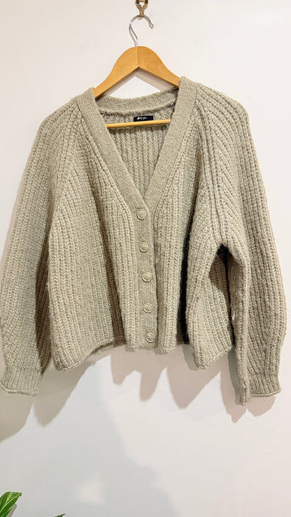 Nasty Gal Oversize Chunky Knit V-Neck Cardigan - 63cm u/arm