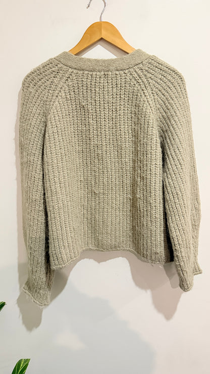 Nasty Gal Oversize Chunky Knit V-Neck Cardigan - 63cm u/arm