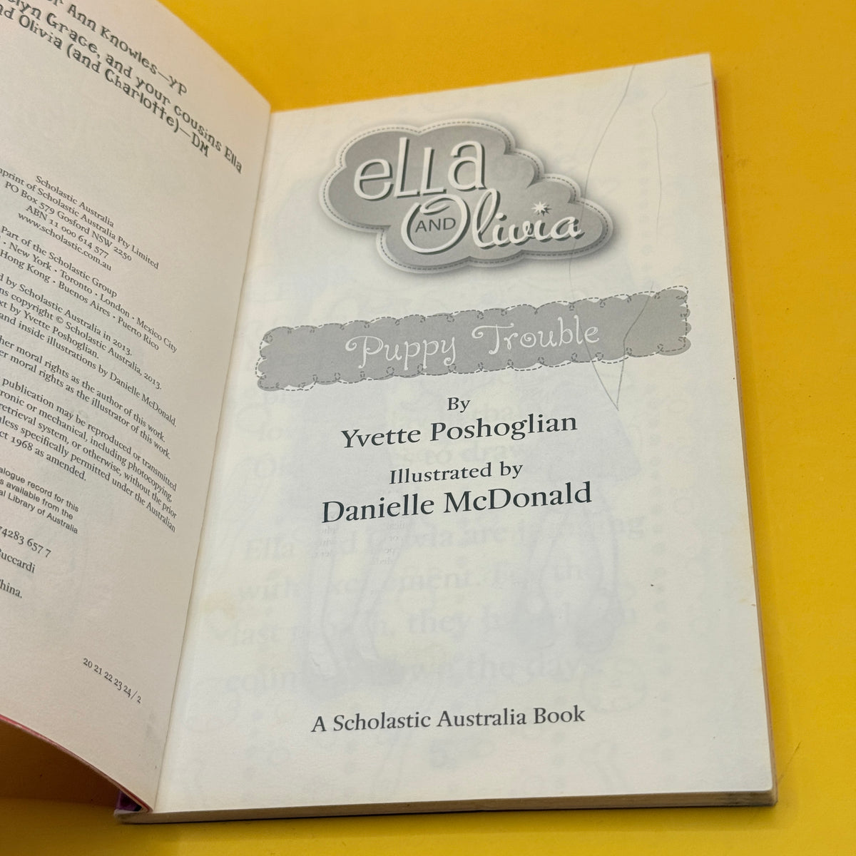 Ella and Olivia: Puppy Trouble by Yvette Poshoglian