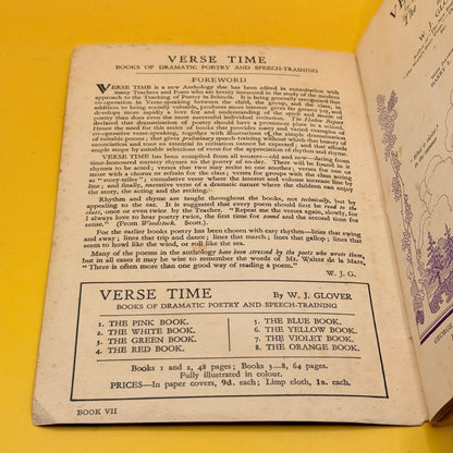 Verse Time: The Violet Book of Dramatic Poetry by W. J. Glover (undated)