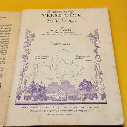 Verse Time: The Violet Book of Dramatic Poetry by W. J. Glover (undated)