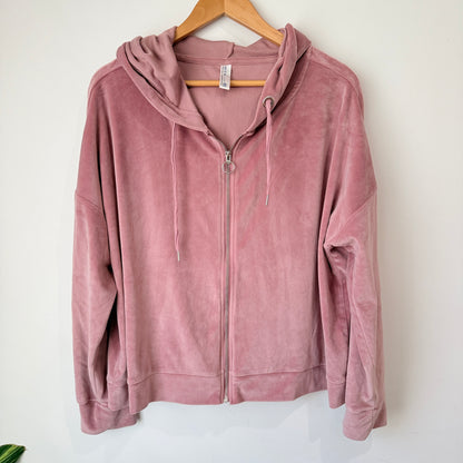 ed.it.ed Lounge Pink Velour Zip Hoodie Size 18
