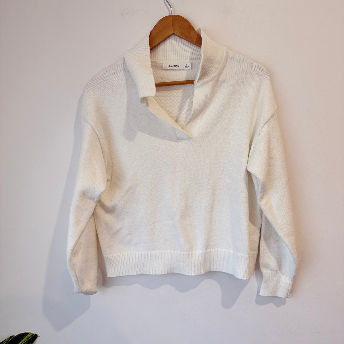 Glassons Cream Waffle Knit Cowl Neck Jumper Size S