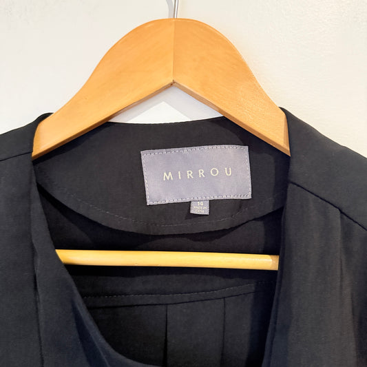 Mirrou Black Drawstring Zip Jacket Size 14