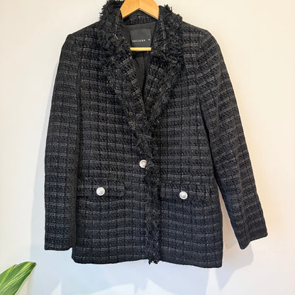 Decjuba Black Tweed Boucle Jacket Size 10