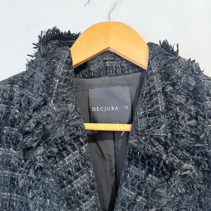 Decjuba Black Tweed Boucle Jacket Size 10