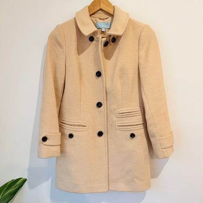Erfrni Camel Wool Blend Collared Coat Size M