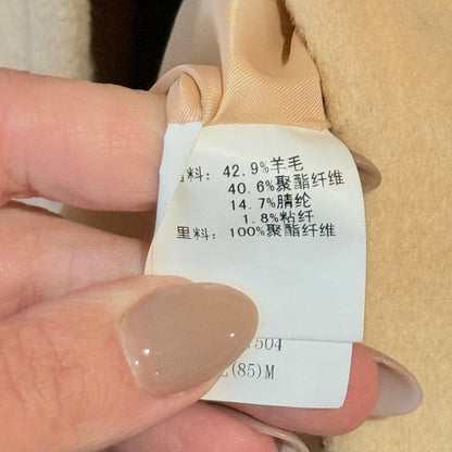 Erfrni Camel Wool Blend Collared Coat Size M