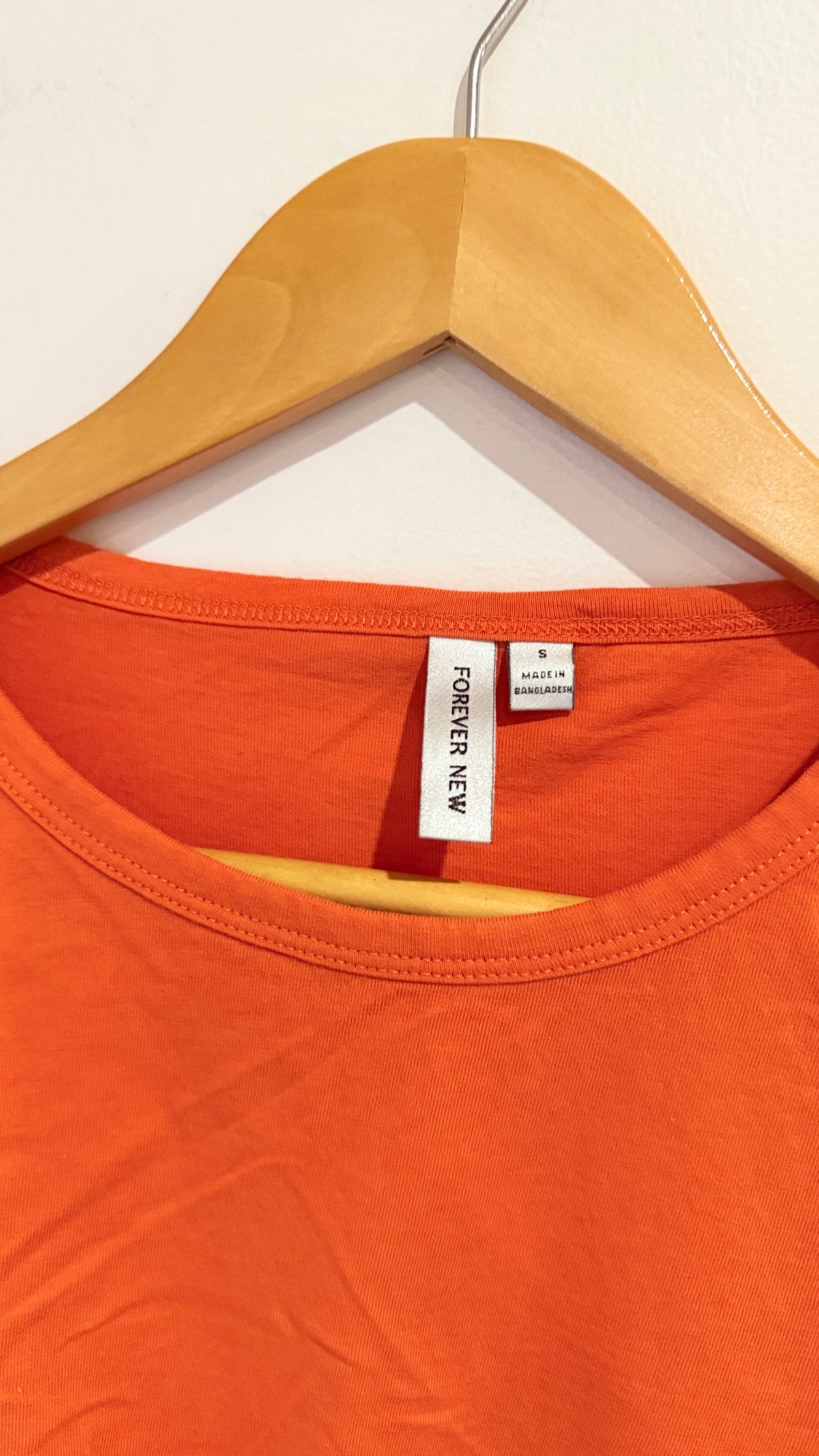 Forever New Orange Knot Front Tee Size S