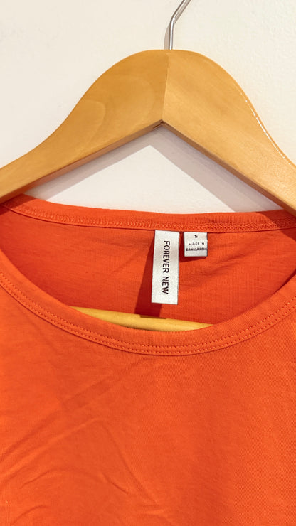 Forever New Orange Knot Front Tee Size S