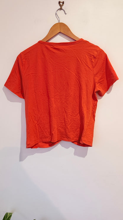 Forever New Orange Knot Front Tee Size S