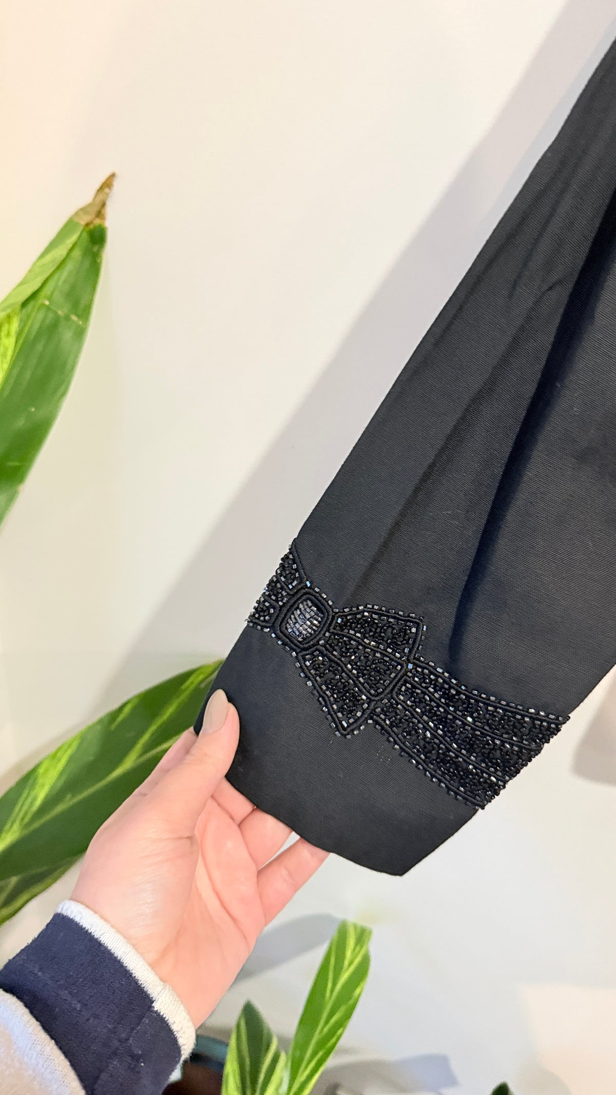 Nolan Miller Black Beaded Evening Jacket Size 10