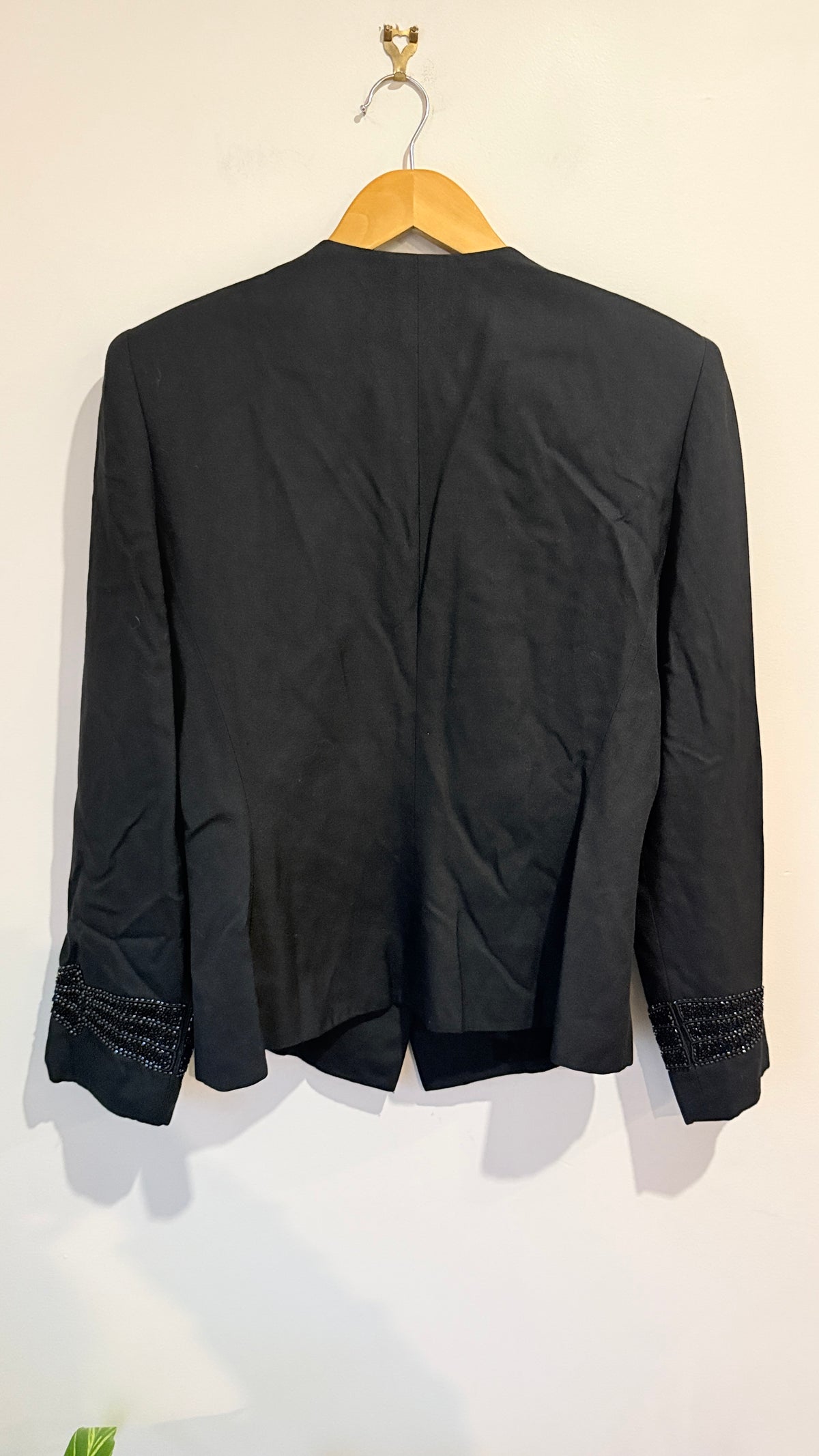 Nolan Miller Black Beaded Evening Jacket Size 10