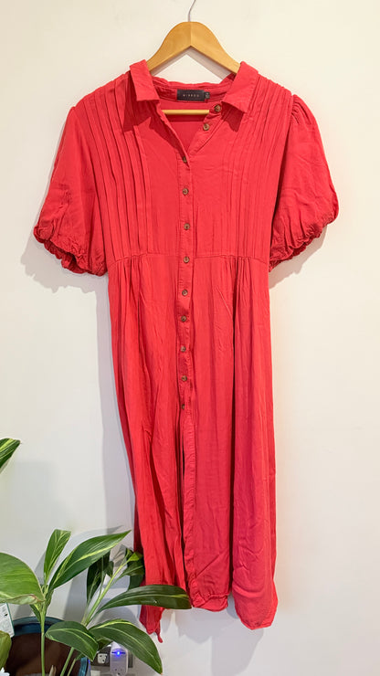 Mirrou Tiered Button Front Dress Size 14