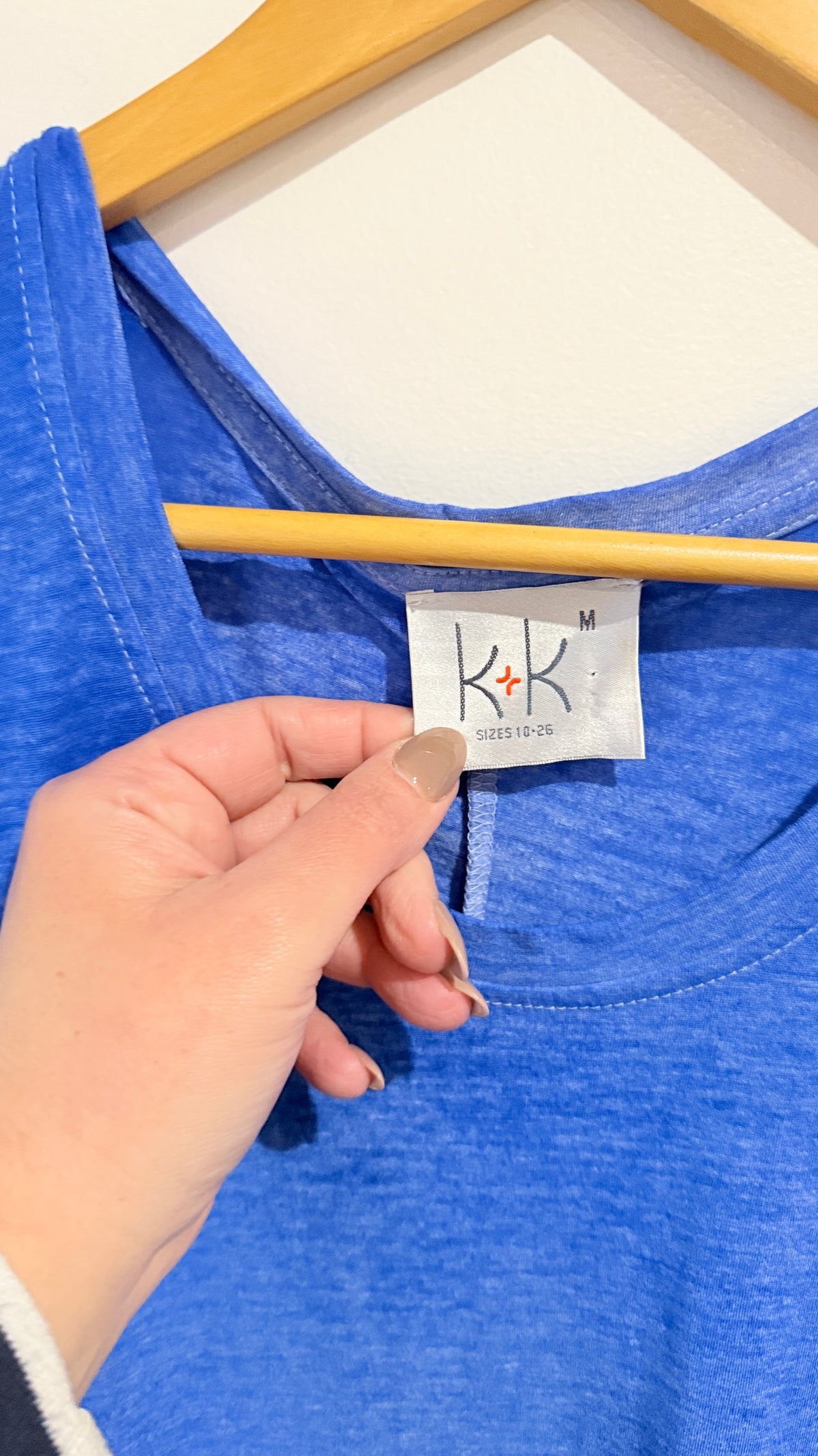 K+K Blue Sleeveless Handkerchief Hem Dress Size M