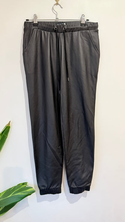 Cotton On Black Faux Leather Joggers Size XS