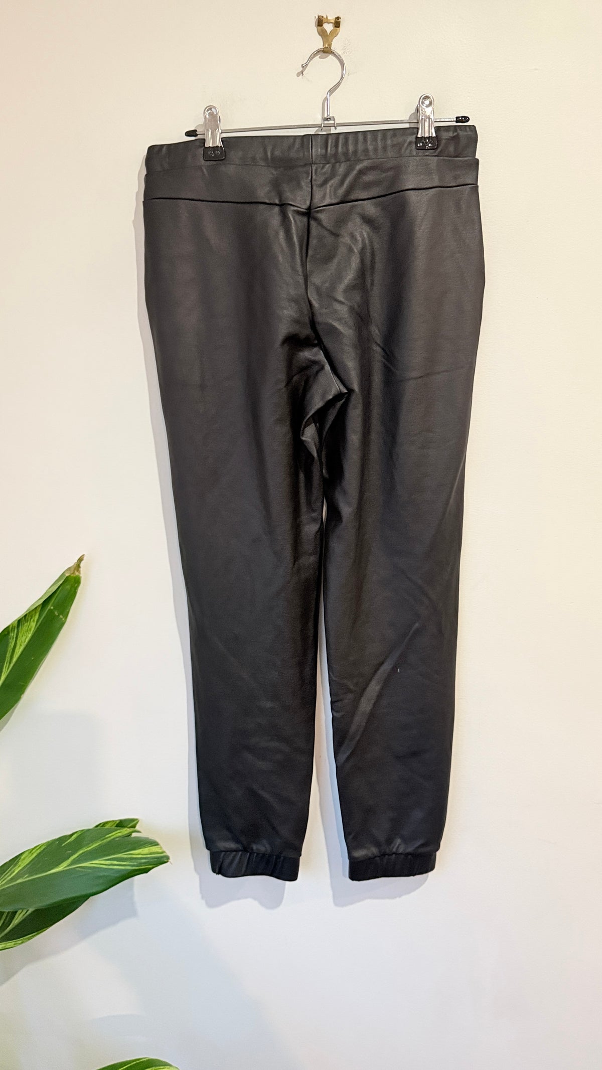 Cotton On Black Faux Leather Joggers Size XS