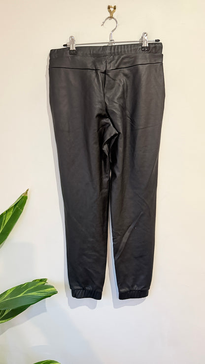 Cotton On Black Faux Leather Joggers Size XS