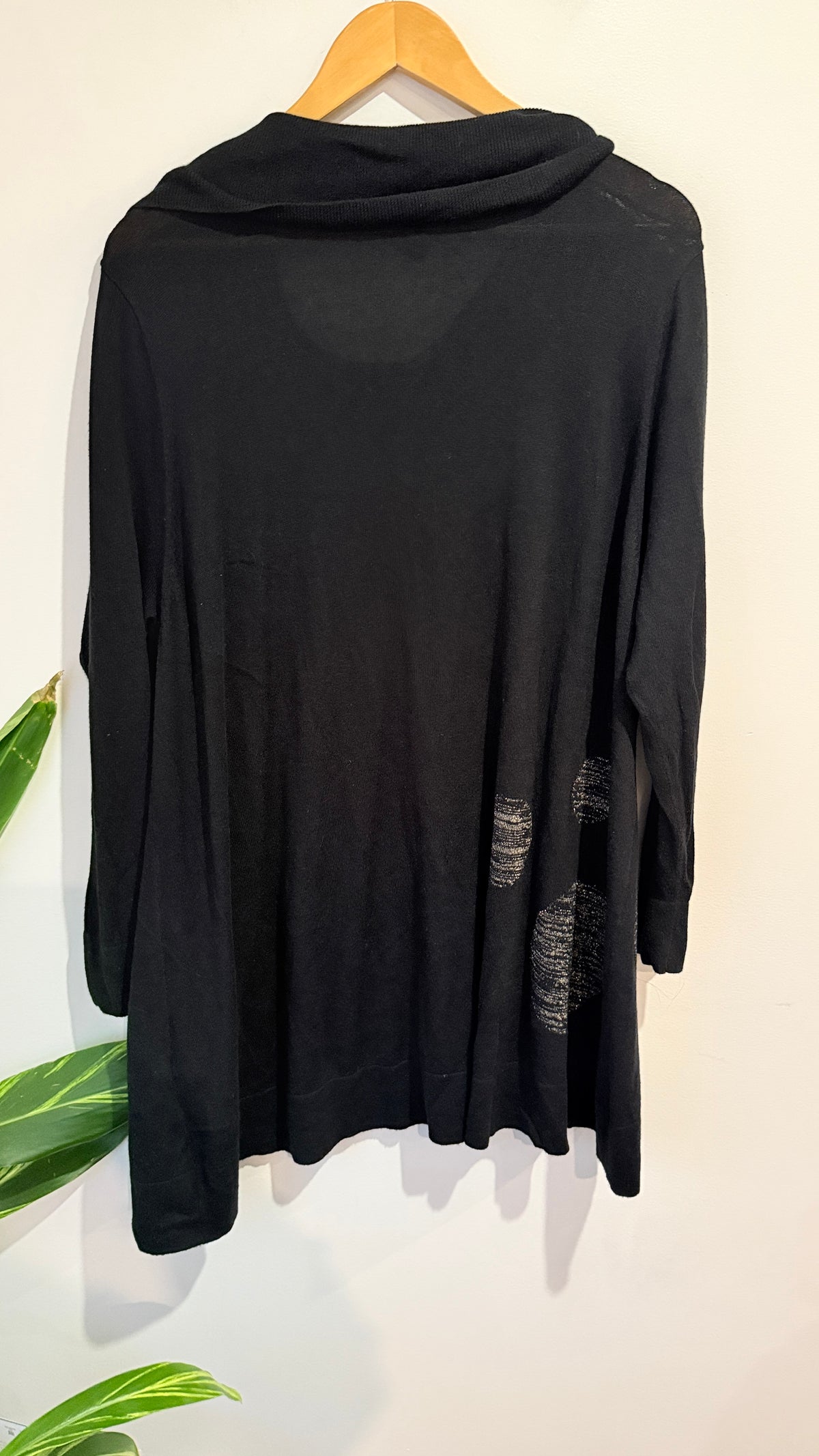Taking Shape Size S (60cm u/arm) Black Cowl Neck Tunic Top