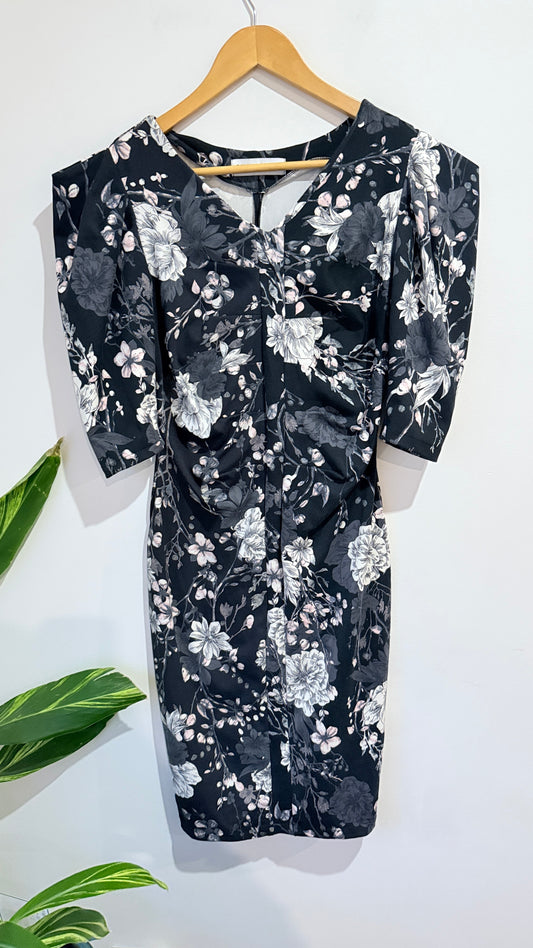 Aura Floral Box Shoulder Dress Size UK 12