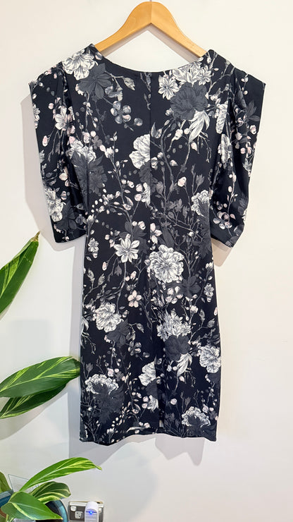 Aura Floral Box Shoulder Dress Size UK 12