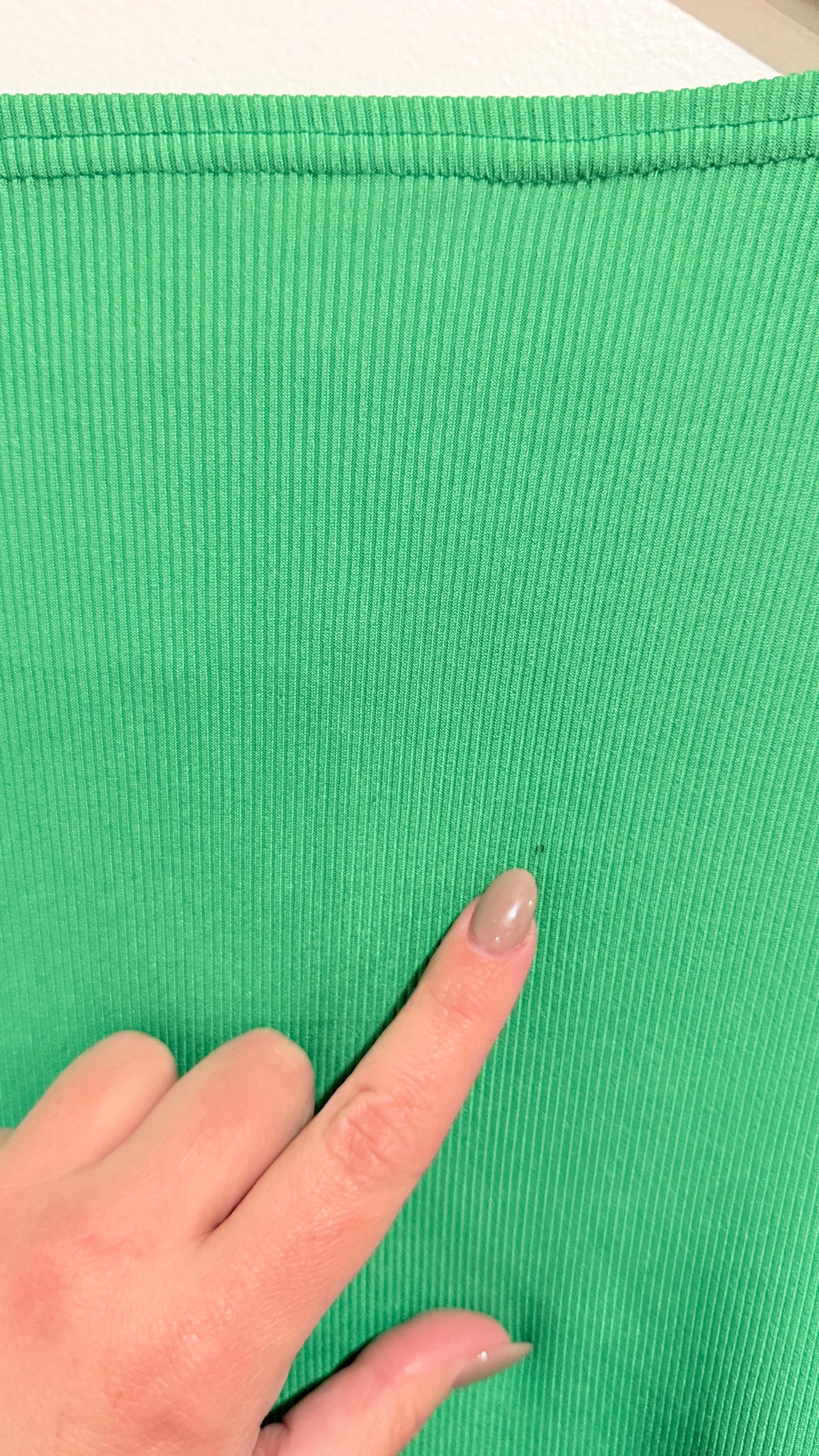 Green Ribbed Long Sleeve Henley Top Size XL
