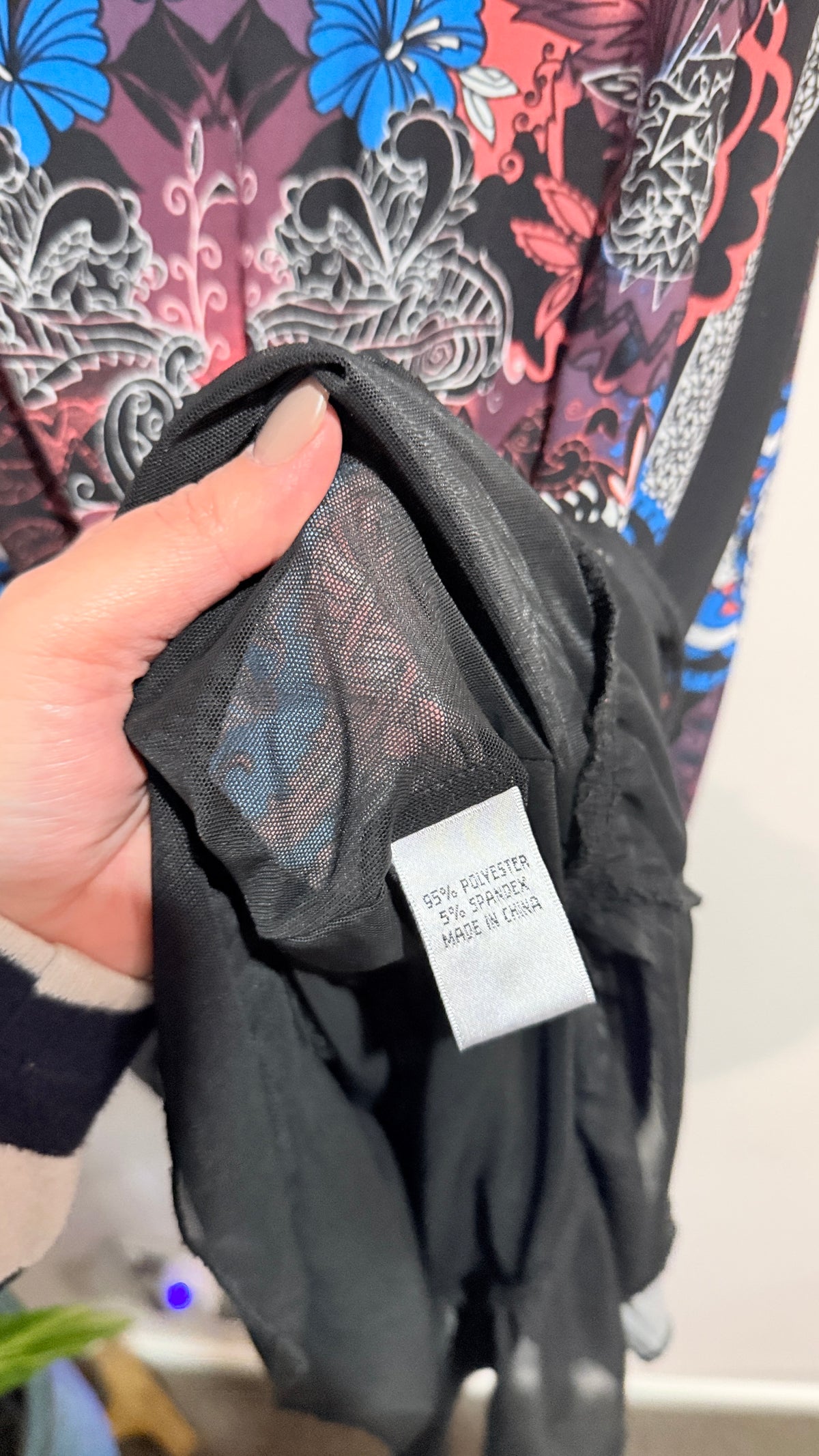 K+K Black Multicolour Print Sleeveless Tunic Size 20